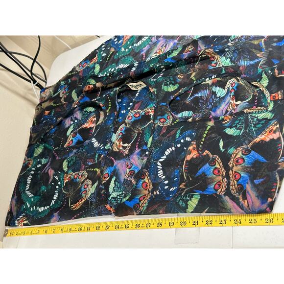 Show Me Your Mumu Top Womens XS Blue Sheer Peta Boo Butterflies Tunic Flowy - Picture 7 of 8